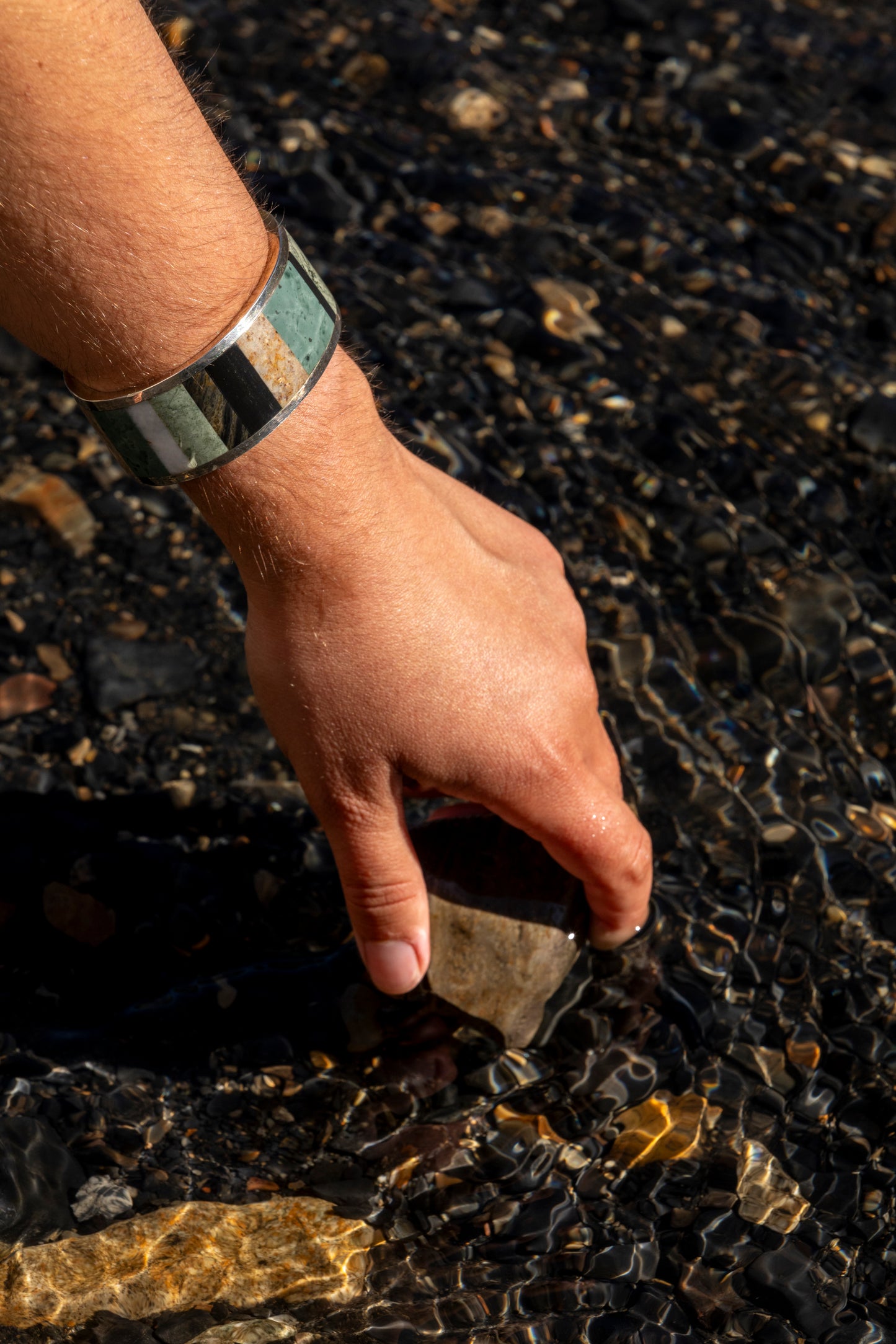 
                  
                    River Rock Inlay Cuff
                  
                